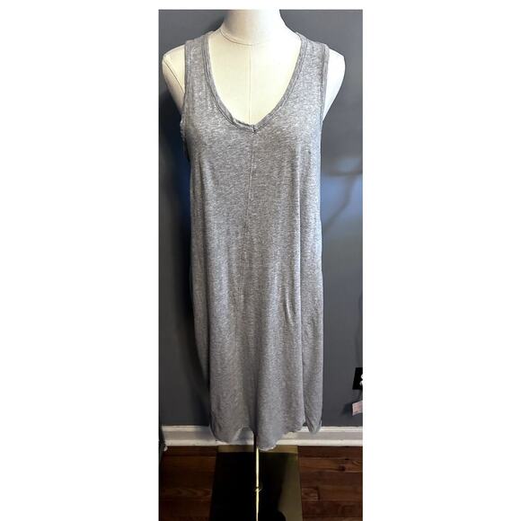 Altar'd State Grey Midi Vneck high low dress Size Medium - Picture 3 of 6